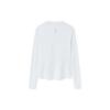 Anta Champion All-Weather Series Solid Color Crew Neck Pullover Fleece Long Sleeve T-Shirt Women Tops Paper-White 162340401-1