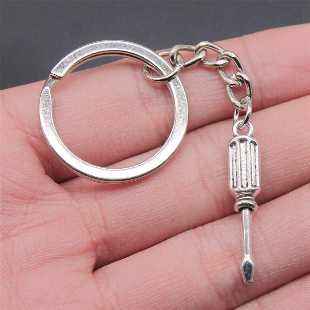 

28mm Key Ring Tools Gear Cyberpunk Vintage Jewelry Supplies QY052 A04-1pcs-31x6mm
