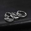 Retro Creative Angel Wings Ring for Men, Silver Color Metal Open Rings, Punk Gothic Jewelry Accessories Gift
