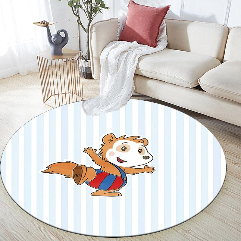Bobo Siebenschläfer Round Area Rug,Carpet Rug for Living Room Bedroom Sofa Playroom Decor,Non-slip Floor Mat