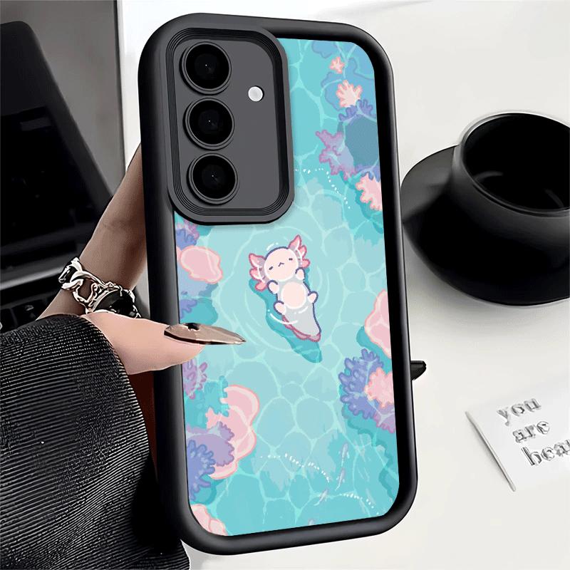 Phone Case for Samsung Galaxy A17 A16 A15 A14 A13 Axolotl Cartoon Cute A56 A36 A26 A55 A35 A25 A54 A34 A24 A53 A33 A23 A07 A06
