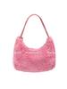 Prada Re-Edition 2000 Embroidered Logo And Enamel Triangle Logo Soft Terry Fabric Hobo Bag Women Bags Pink 1NE515_2DXO_F046J