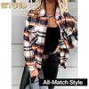 Women's Vintage Casual Autumn Winter Long Sleeve POLO Neck Jackets & Coats