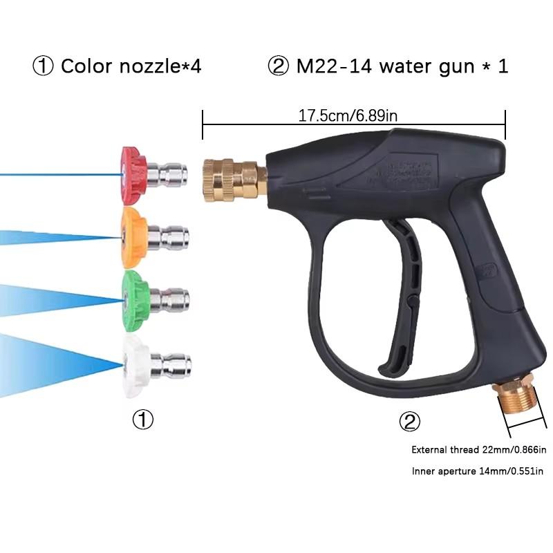 Car Wash Trigger Gun Car Washer High-pressure Accessories Multifunction Professional Adjustable 4000psi 1/4 Quick Connector