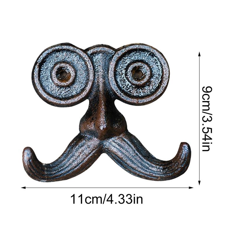Cast Iron Wall Hooks Heavy Duty Beard Shaped Decorative Hanger Farmhouse Decoration Wall Hooks Gardening Tool Hanger Holder For
