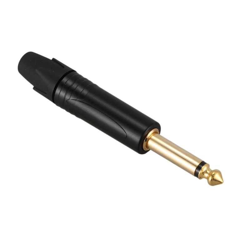 ABUL-Gold Plating 40Pcs Plug Mono Professional 2 Pole 6.35 Mm 6.5Mm Stereo Jack Plug Neutrik 6.35Mm Jack Black