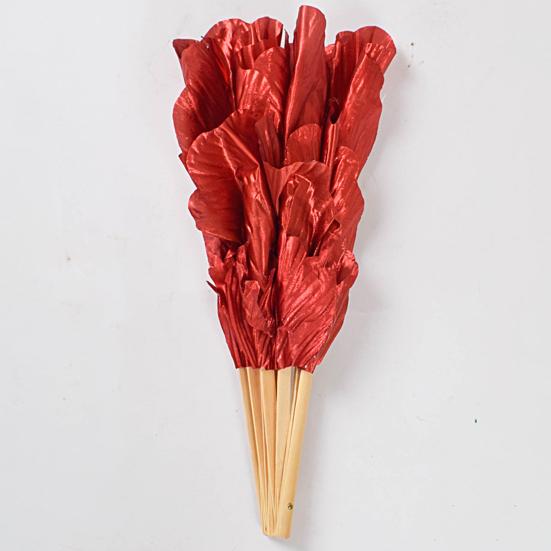 Folding Fan Waterproof 3-layer Petals Bamboo Handle Handheld Chinese Yangge Dance Fan Performance Prop for Performance