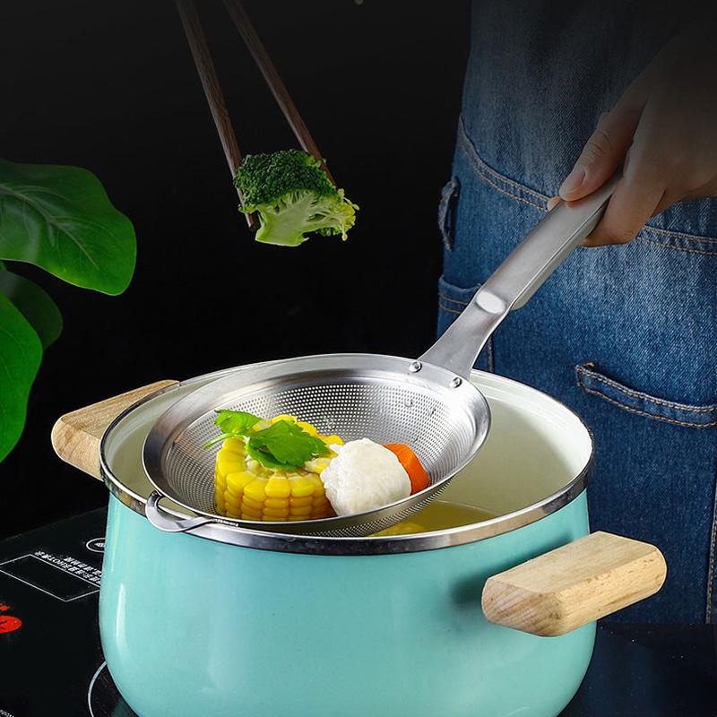 Strecurătoare 30 Ochiuri Inox 304 Lingură Filtru Pentru Lapte de Soia Suc Ulei Spumieră Făină Strecurătoare Sită Plasă Alimente Prăjite Gadget de Bucătărie