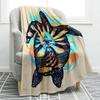 Colourful Sea Turtle Wild Ocean Animals Flannel Blanket Throw King Queen Size for Bed Sofa Couch Blanket Super Soft Lightweight