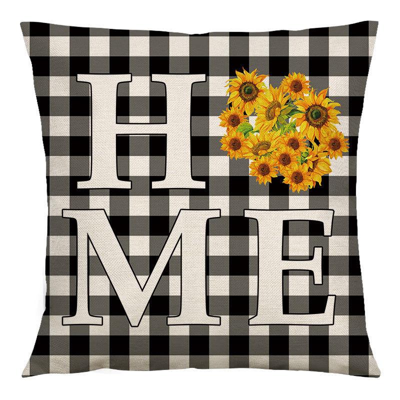 Pillow Farm Sunflower Pillow Cover Happy Summer Thanksgiving Car Waist Support Cushion Home Pillow Cover