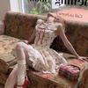 Apricot Pastoral Rose French Lace Camisole Dress with Floral Pattern - Spring/Summer Jacket