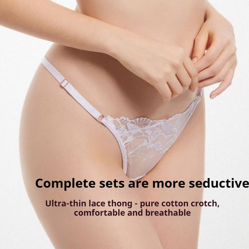 Französisches Sexy Dessous-Set für Damen Sexy Push-up-BH Reine Spitze Anti-Hänge-BH Atmungsaktive Slips