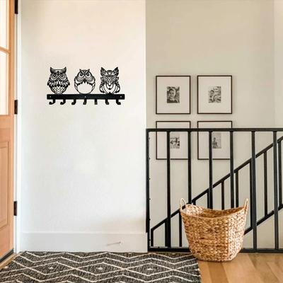 1pc Metal Coruja Cabide de Parede – Gancho Decorativo para Linha, Casaco Multiuso, Chapéu, Porta-Chaves, Toalheiro para Uso Doméstico