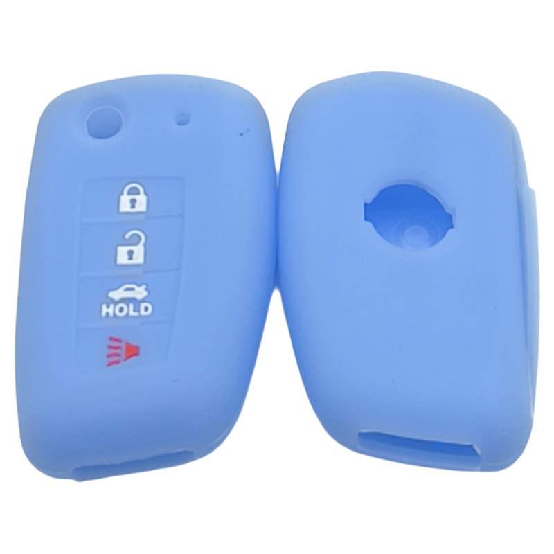 

Nissan 4-Button Folding Key Silicone Case for Qashqai, X-Trail, Sylphy, Bluebird, Kicks, Tiida світло-синій колір