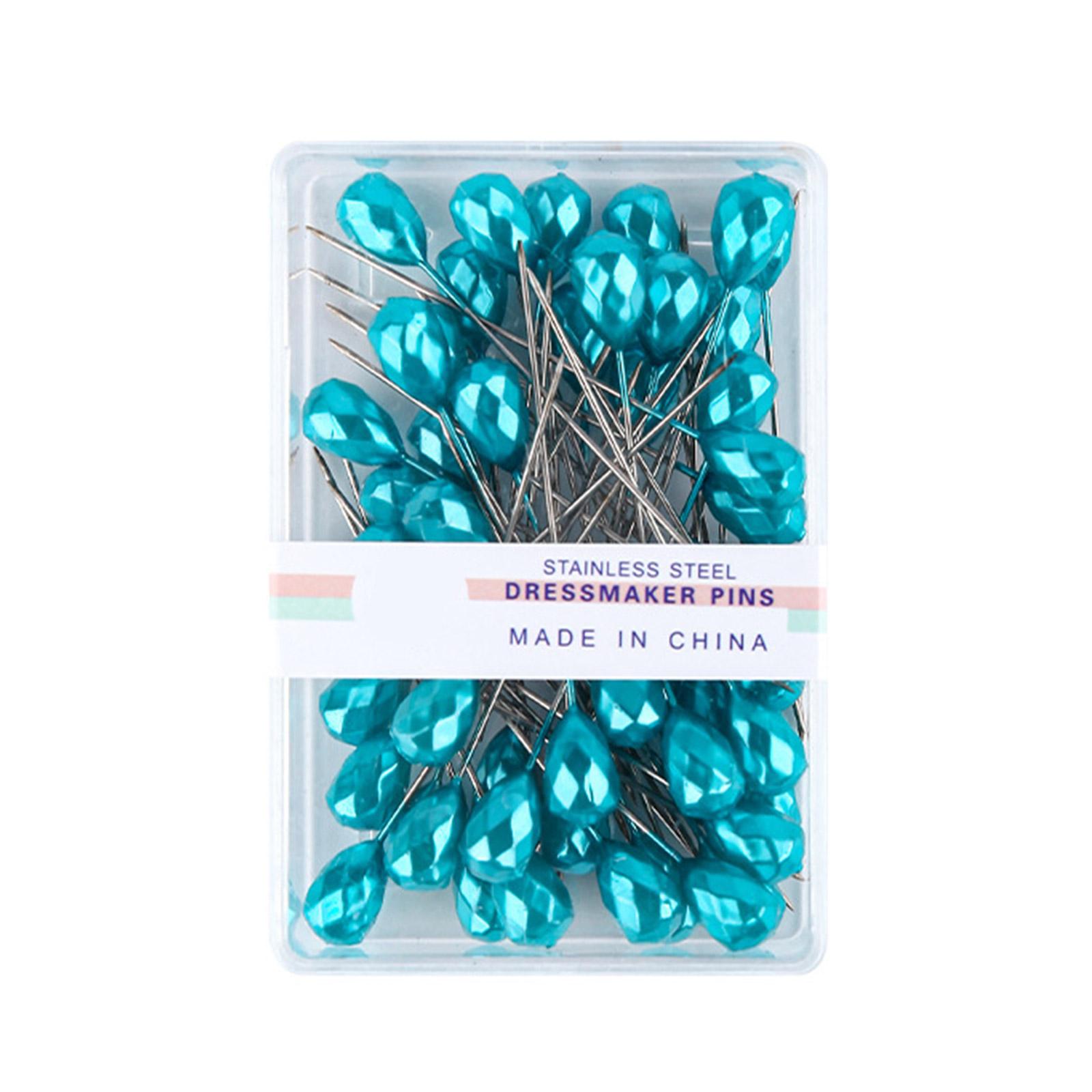 50PCS Long Sewing Pin Straight Quilting Pin Colored Head Quilting Pin for Quilting Sewing Jewelry Wedding Decoration