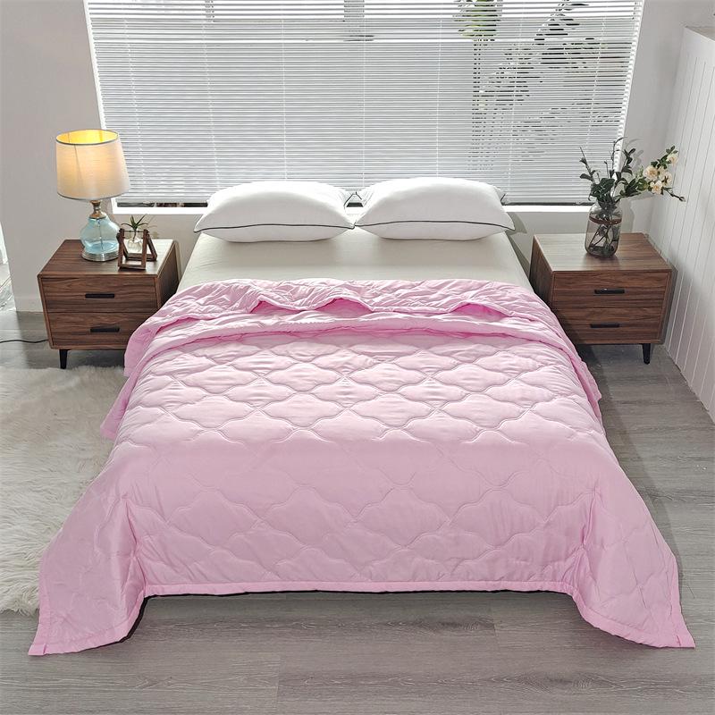 INS Skin-Friendly Washable Cotton Summer Quilt - Brushed Flannel Cooling Blanket for Dorms