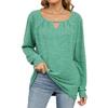 Autumn and Winter Women's Plus Size Solid Color Wrinkled Frayed Milled Hollowed Loose Long Sleeve Top