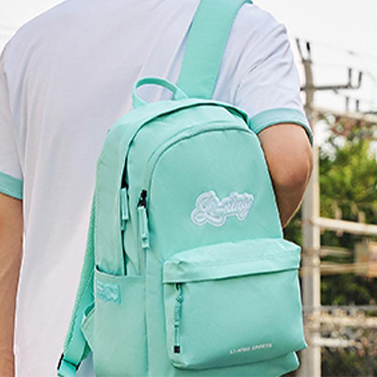 Lining Sports Lifestyle Solid Color Student Fabric Sports Backpack Unisex Backpack Mint-Green ABSS173-3