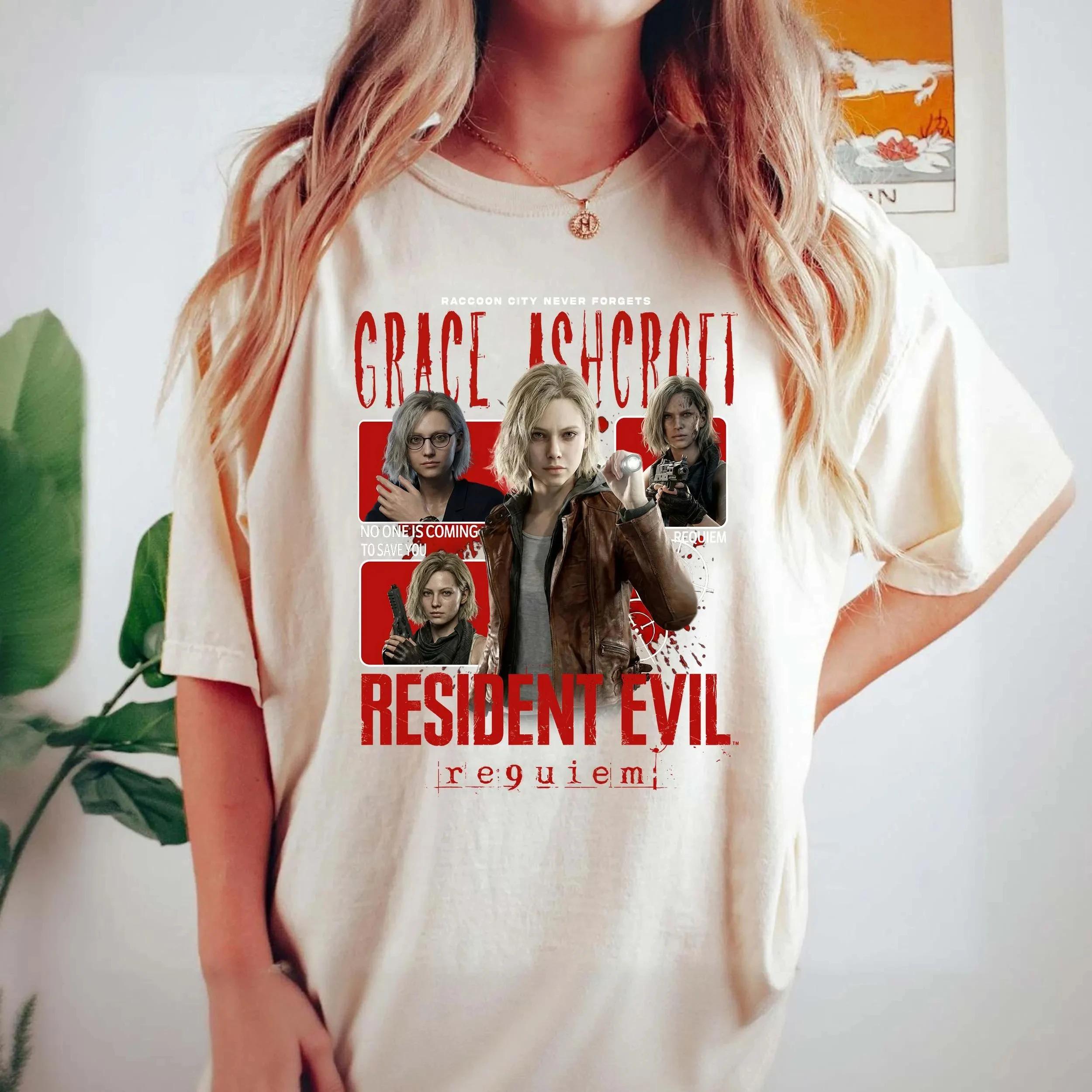 

2026 Футболка Resident Evil Мужская и Женская Хлопок Летняя Одежда Готическая Мода Y2K С Коротким Рукавом Уличная Одежда Унисекс 4XL