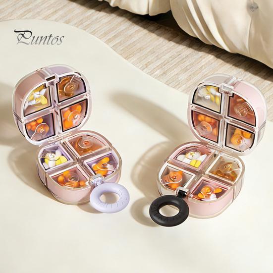 Sealed Buckle Pill Box Portable Box, with 8 Compartments Travel Organizer, Moisture Proof Independent Design, Hanging Loop Large Capacity Tablet
