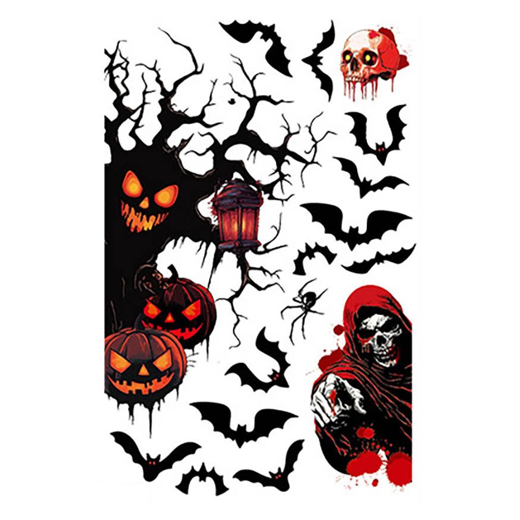 Halloween Decorations Horror Static Stickers Creative Death Glass Stickers