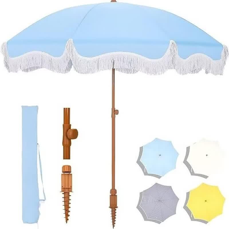 Tasseled Lace Outdoor Patio Umbrella