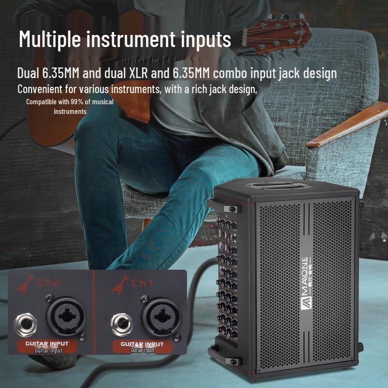 MALONE K-800 Portable Bluetooth Instrument Speaker for Live Stream & Karaoke CN plug (adapter included)