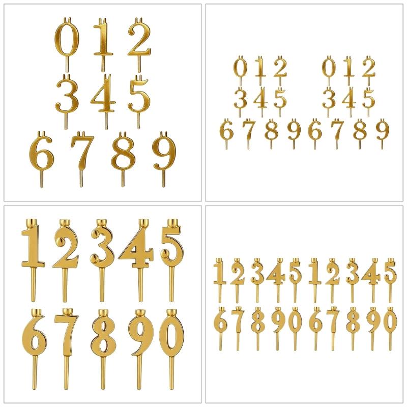 Elegant Gold Number Candle Holders Cake Toppers Decorations For Birthday Parties And Significant Gatherings