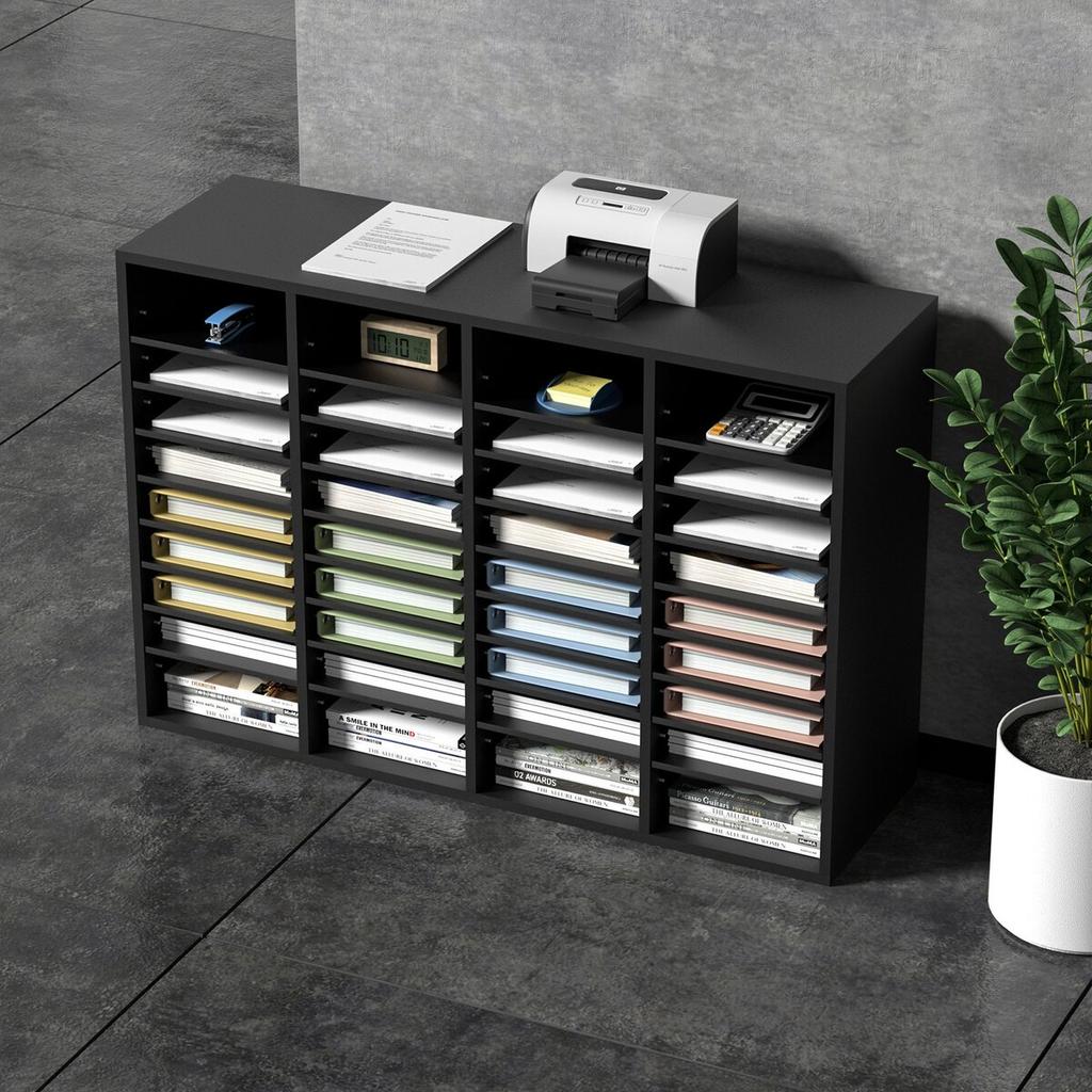 Wood Literature Organizer, 36 Compartments, File Sorter with Removable Shelves, Mailboxes Slot for Office Home Classroom Mailrooms Organization, EPA