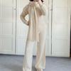 2025 Autumn/Winter High Neck Cozy Scarf-Top Sweater and Long Pants Set