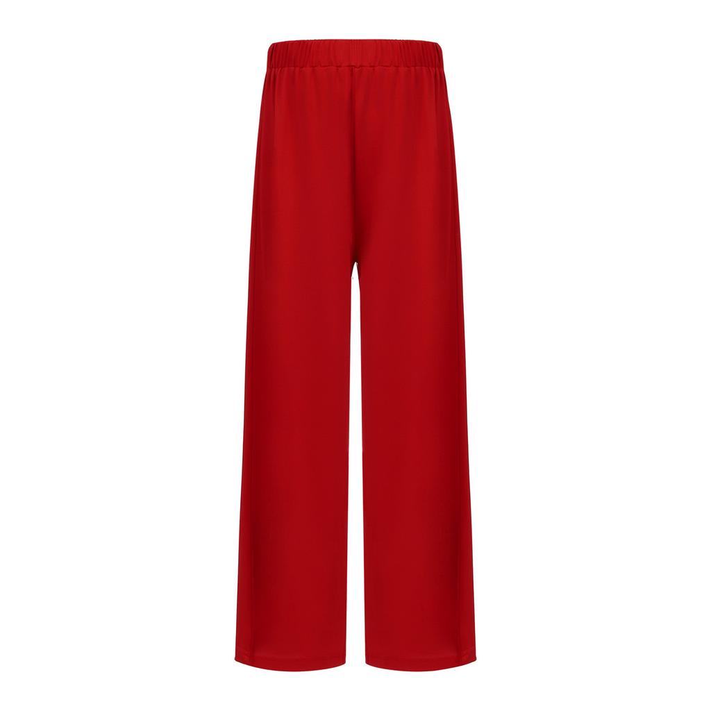 Elastic Waistband Wide-Leg Pants for Boys: Solid Color Dancewear for Liturgical Praise Performance