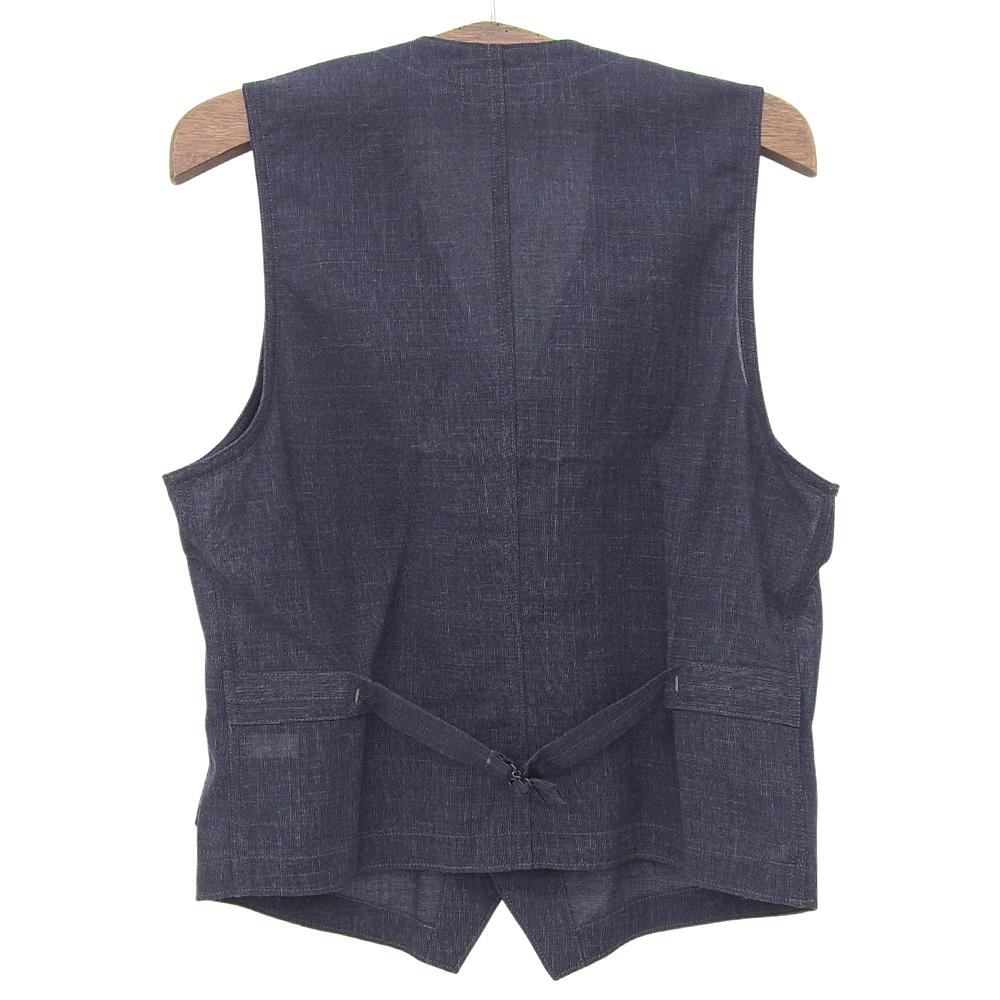RRL Excellent condition cotton, wool, and linen pin check vest, men's, indigo, size M Best M IndigoUsed