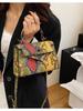 Women's Trendy Large-Capacity Snake Print Crossbody Shoulder Bag