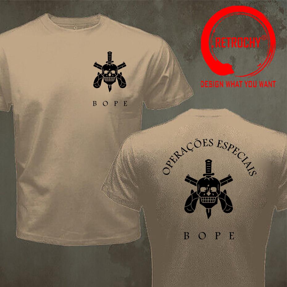 Brazil Bope Special Force Army Military T Shirt Unisex Fashion Summer Cotton Tshirt Short Sleeve ONeck TShirt New S5xl Clothing