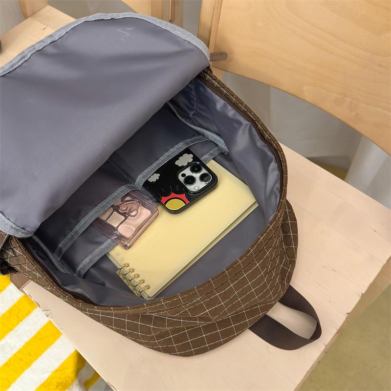 Karrierten Rucksack Große Kapazität Schülertasche Damen Reise Rucksack