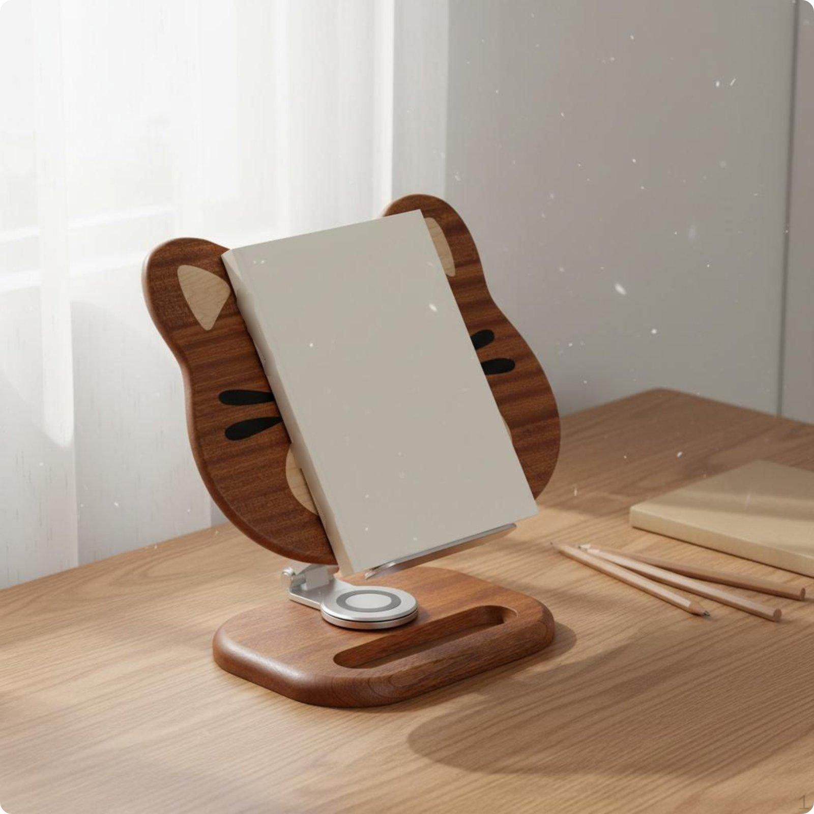 Desktop Book Stand Stable Support Wooden Holder Sturdy Base Adjustable Books for Sapele