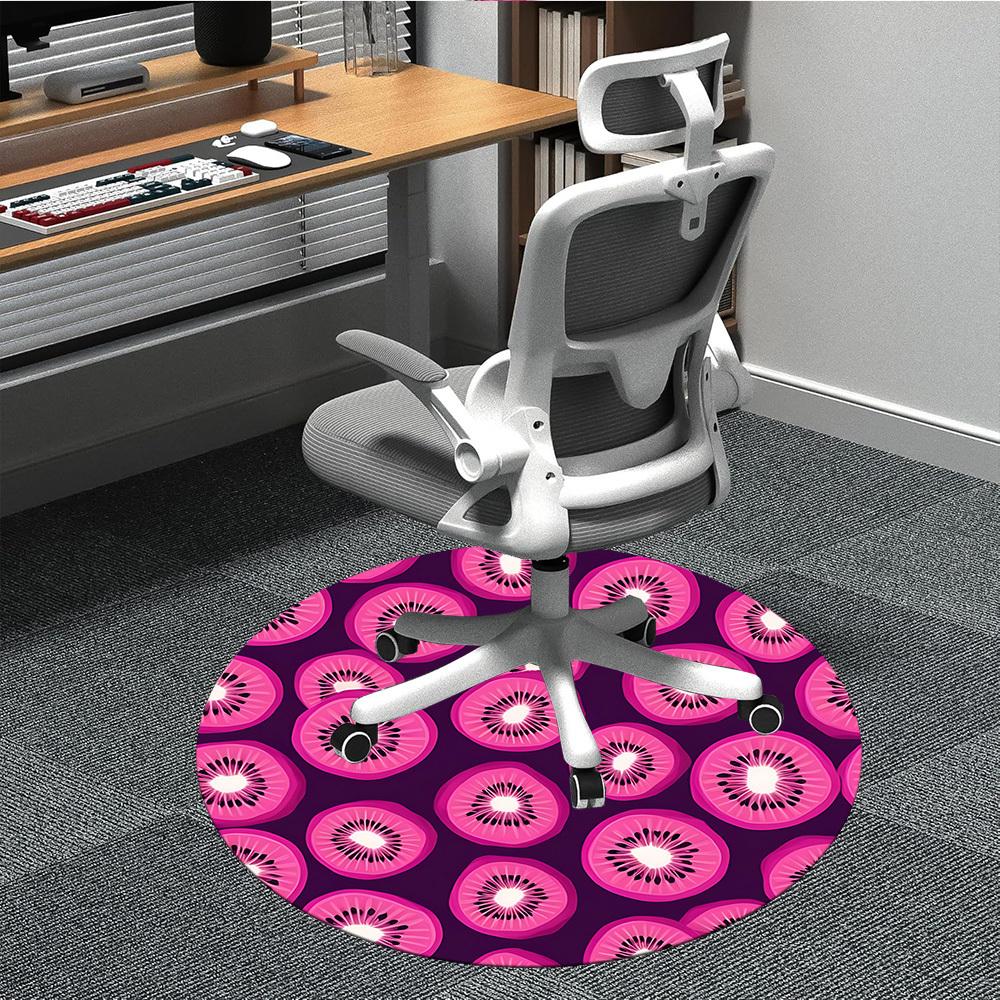 1pc Kiwi Pattern Office Round Area Rug, Under Office Chairs Bedroom Living Room Home Decor, Room Deco, Available in Various Sizes