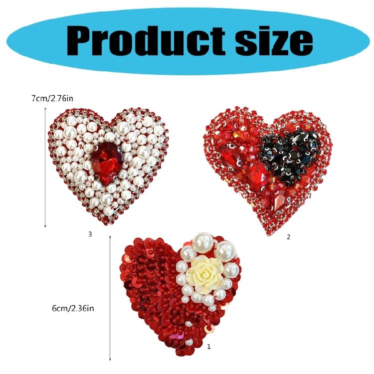 Blingbling Heart Patches Sew On Bannner Repair For Clothing Applique Sequined Patches Sew On Craft