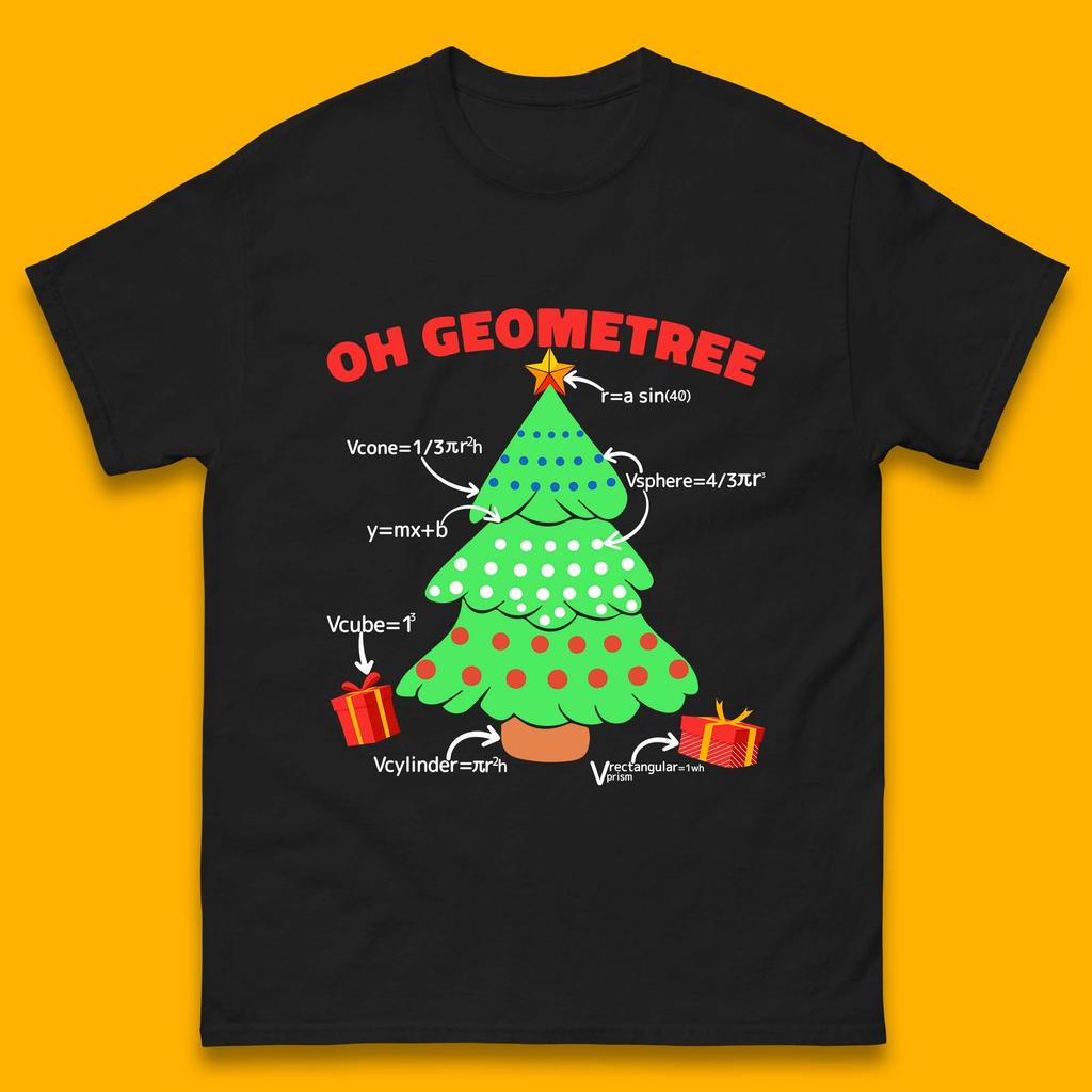 Oh Geometree Christmas Tree Mens T Shirt Womens Tops Tees Math Geometry Top