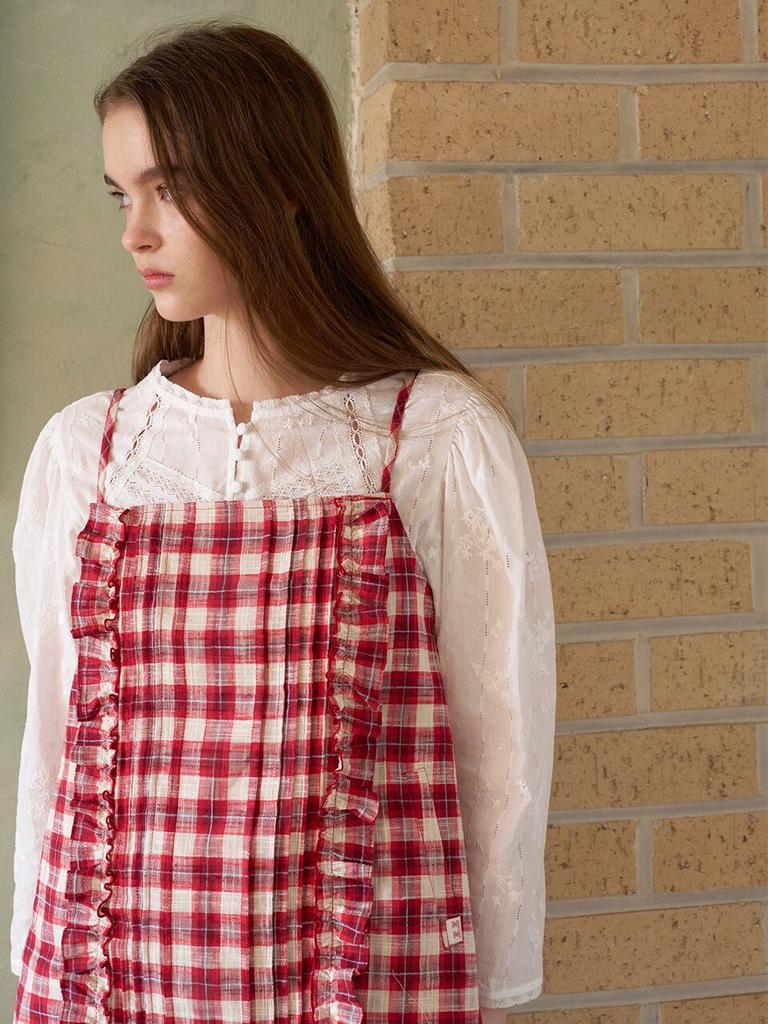 Mwimwieleu Frill Point Check Dress Mu2611Op101M