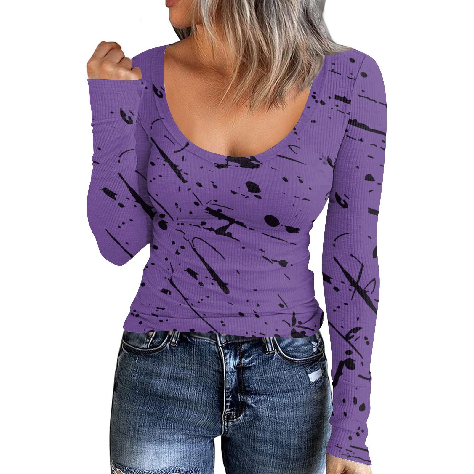 

Женская осенне-зимняя футболка с тонкой нижней частью, модный повседневный пуловер с круглым вырезом и длинным рукавом в стиле ретро с принтом