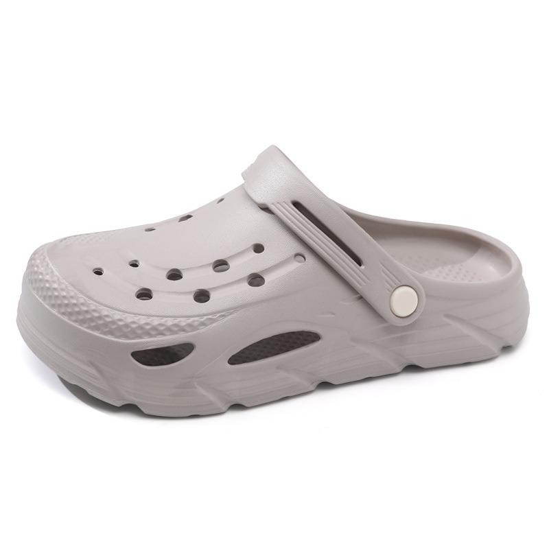 Garden shoes men's hole shoes men's sandals summer new solid color sandals couple bag head beach shoes men