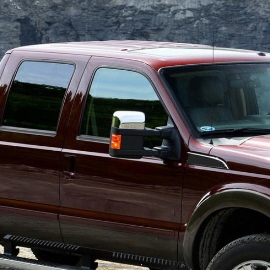 2x Top Half Chrome Mirror Cover Towing Caps For 2008~16 Ford F250 F350 F450 F550