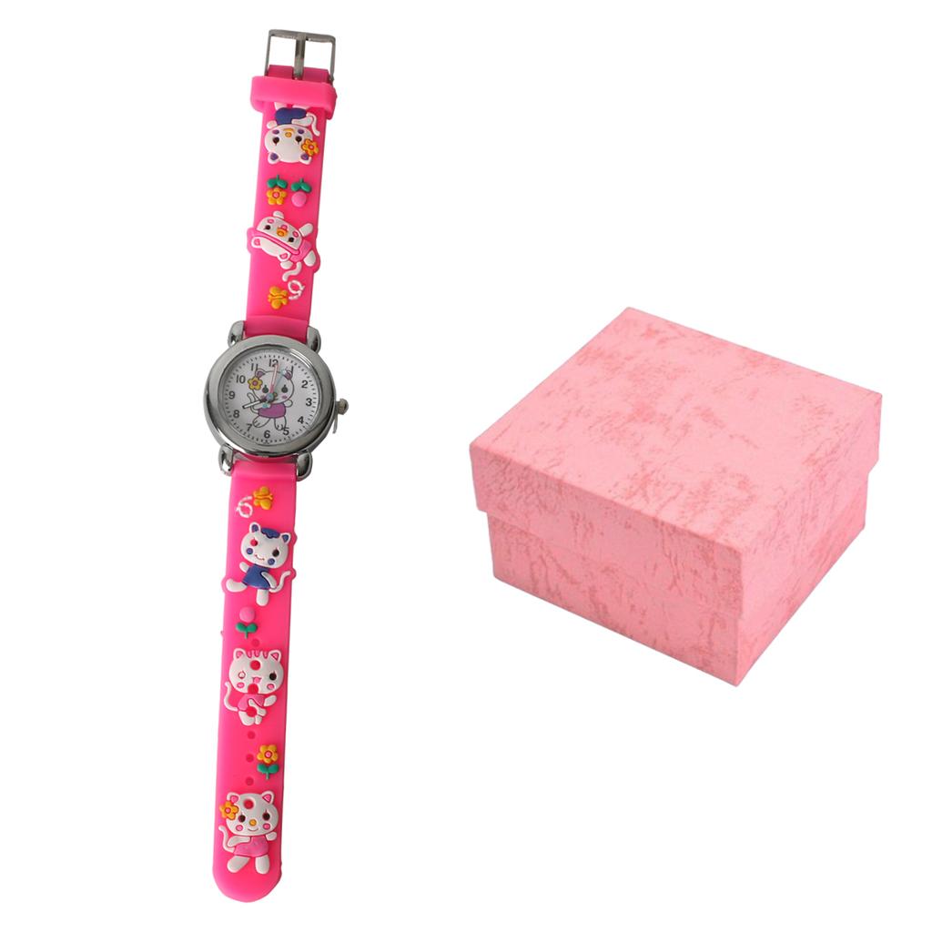 1/2/4pcs-Cute Cartoon Silicone Cat Pattern Watch Decoration Holiday Gift, Watch Bracelet, Watch Box Set Selection