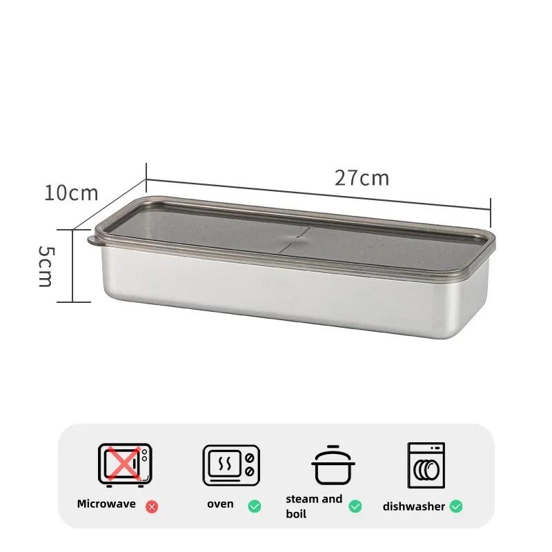 Refrigerator Organizer Stainless Steel Meat Bacon Container Fridge Organizer Food Storage Container Freezer kitchen Organizer