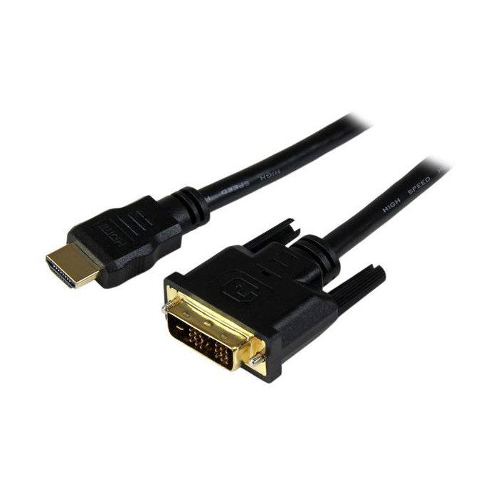 Câble Adaptateur HDMI Vers DVI-D M/M 1,5 M - STARTECH - HDDVIMM150CM - Plaqué or - Blindé
