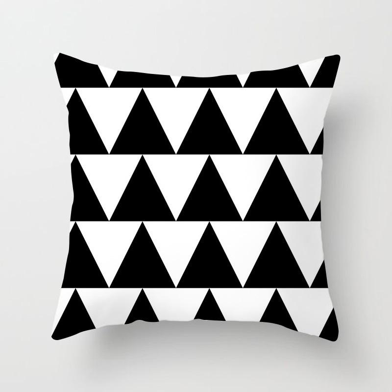 Nordisches Schwarz-Weißes Geometrisches Kissen, Sofataille, Pfirsichleder Samt Kissenbezug, Warmer Fauler Seitenschlaf