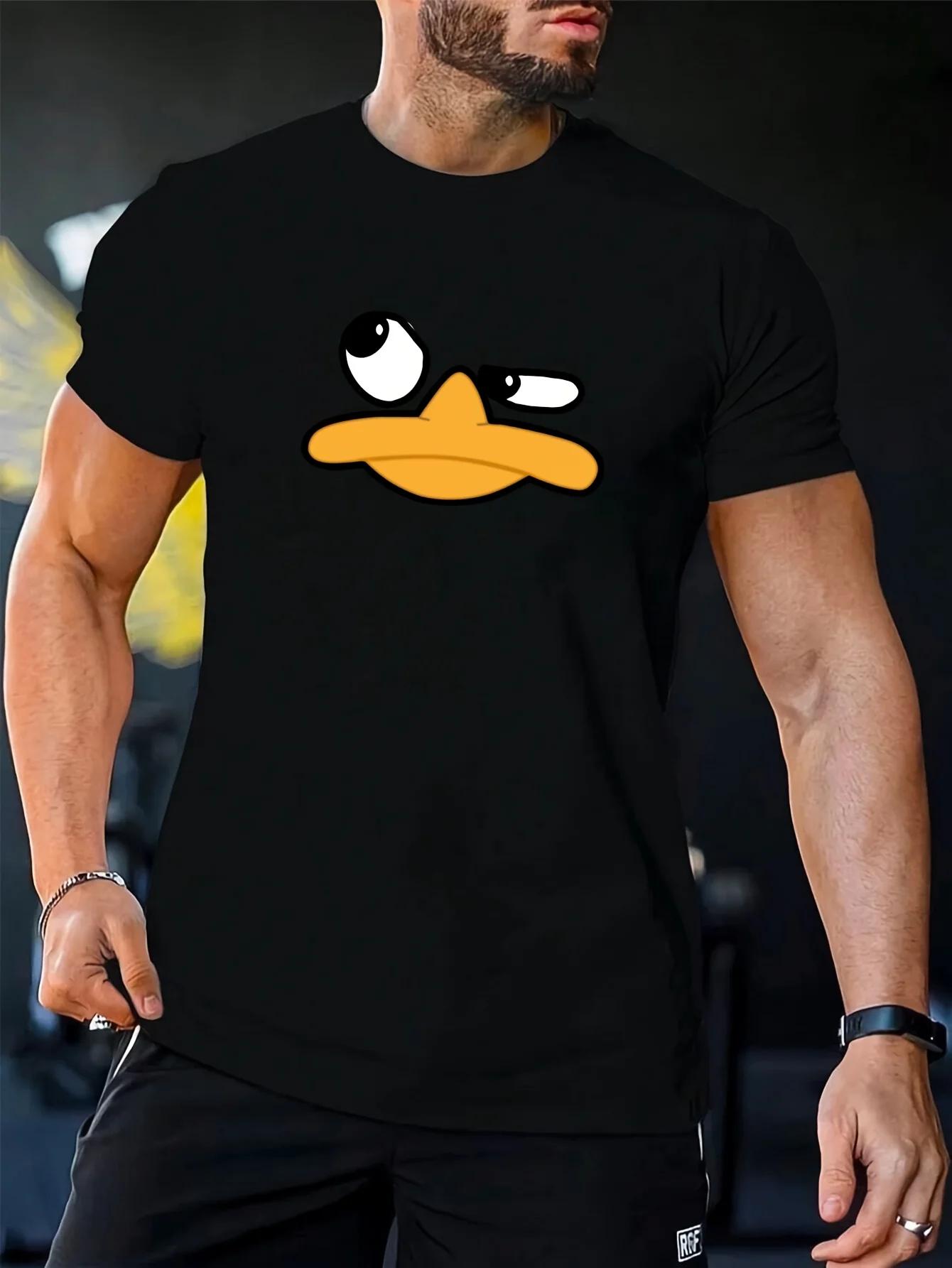

The Funny Duck T-shirt New Fashion Short Sleeve Printed T-shirts Top O-neck Unique Graphic Tee Gilr Boy Cute Kawaii Clothes S разноцветный