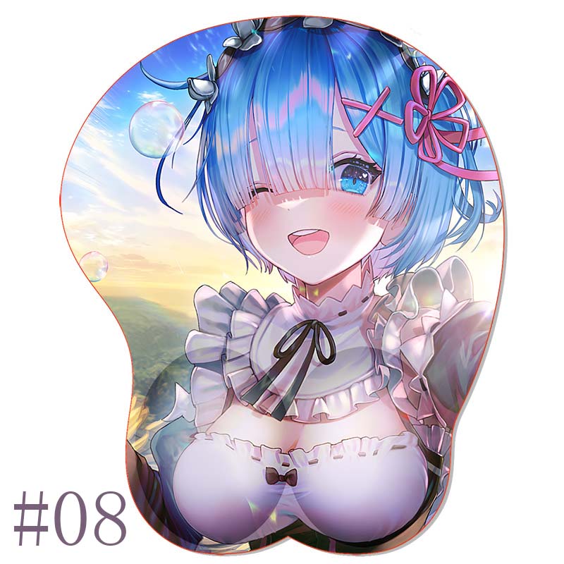 R_Rem R_Re:Zero OPPAI Mouse Pad Wrist Rest Stereo Mousepad Sexy Anime Ram Silicone Wrist Rest BULK Gaming Pad Office Mouse Mat