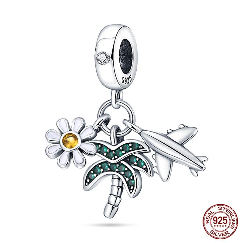 Copper Tree Of Life Four-Leaf Clover Green Series Charms Beads Fit Qikaola Original Bracelet Diy Jewelry Making